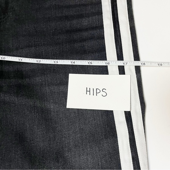 rag & bone Cate Mid Rise Flare Jeans 26 2 dark grey racing stripe split hem - Picture 12 of 15